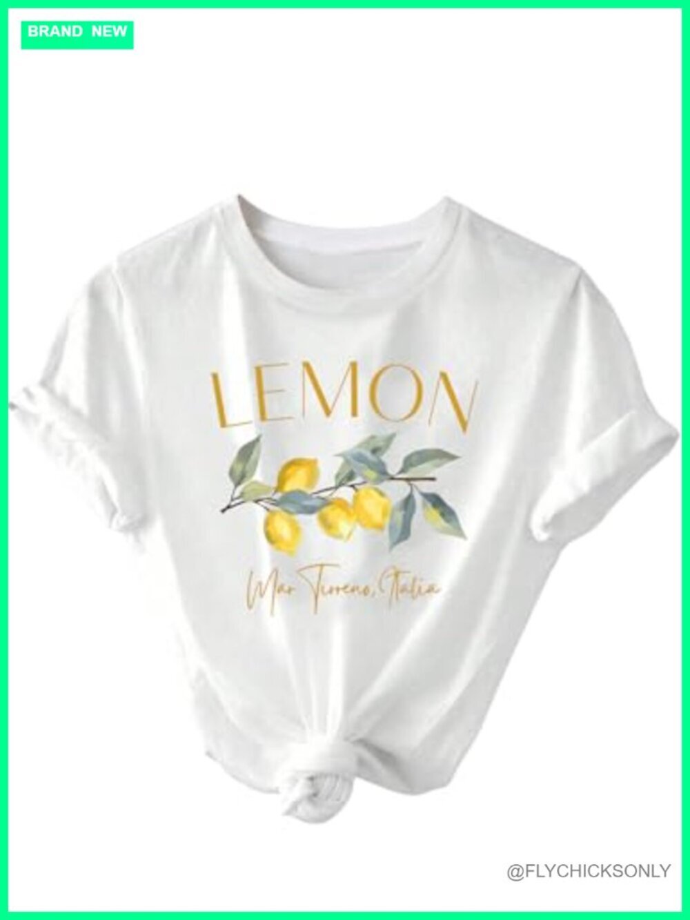 Lemon Graphic Tee Crew Neck Short Sleeve T-Shirt Soft Polyester Blend